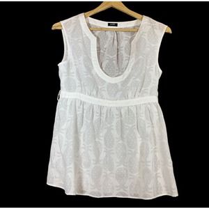 J. Crew - Women’s Sheer Scoop Neck Tank Blouse Size 2 Pineapple Design